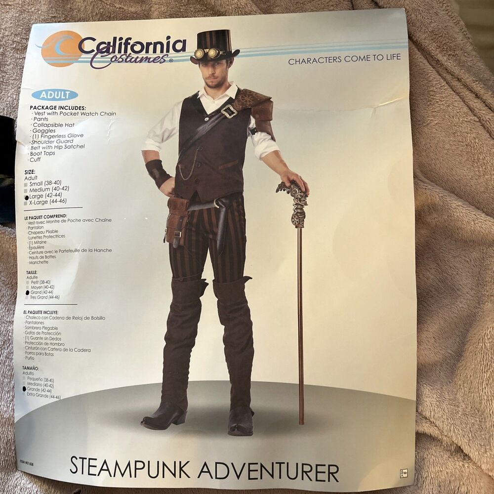 California Costumes Steampunk Adventurer‎ Men’s Size Large Halloween